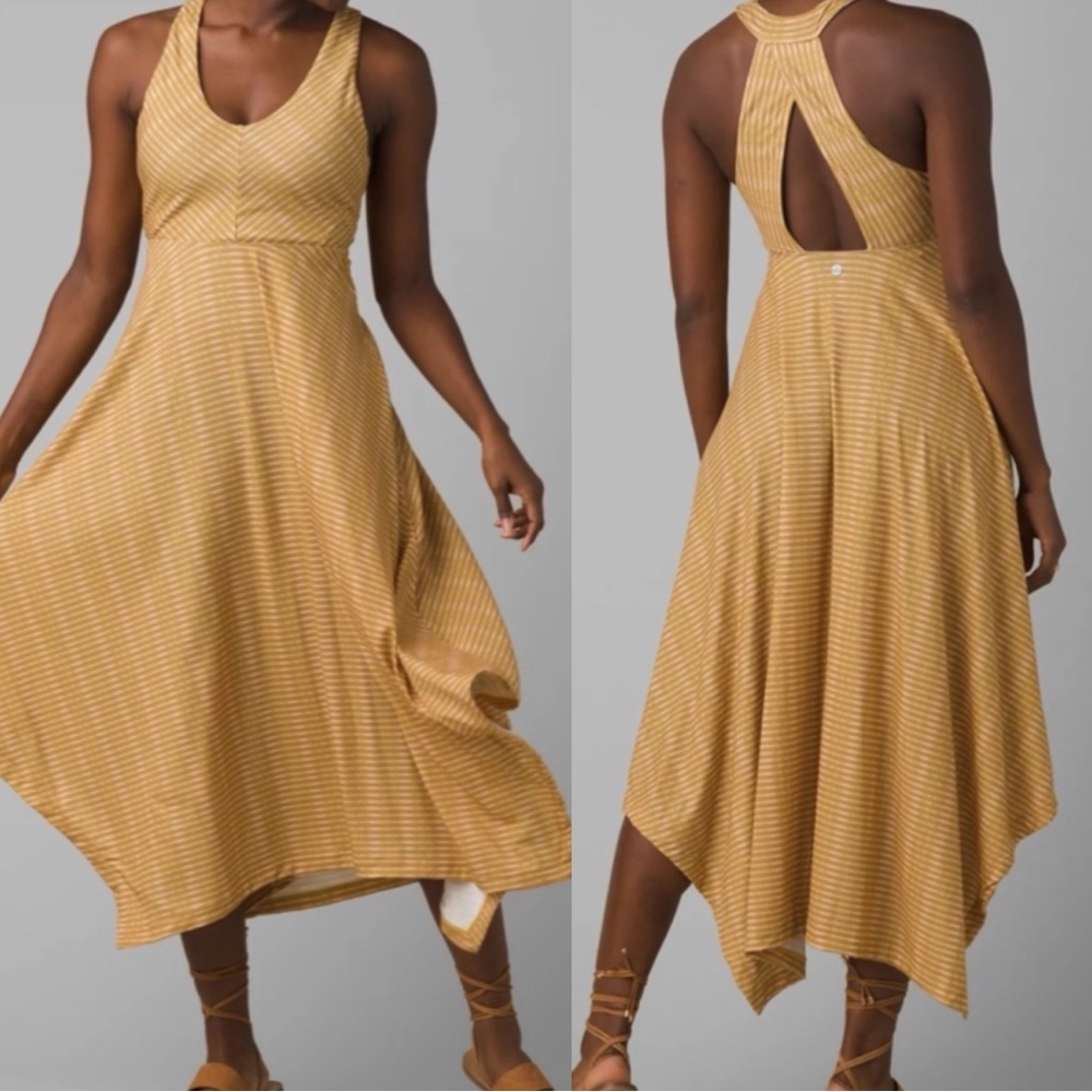 PRANA Saxon Stretch Jersey Dress in Canella Wicker